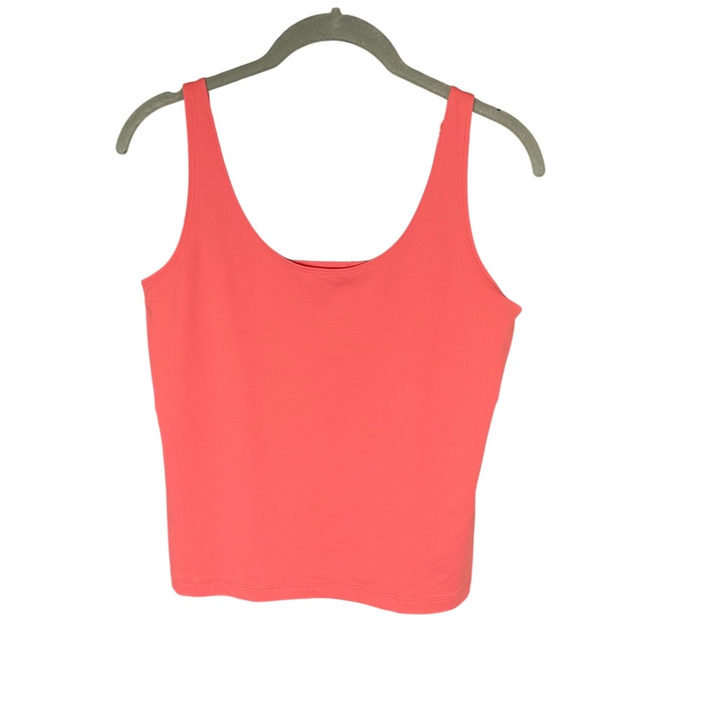 Chicos Coral Pink Scoop Neck Camisole Tank Top Adjustable Straps Size 1 M
